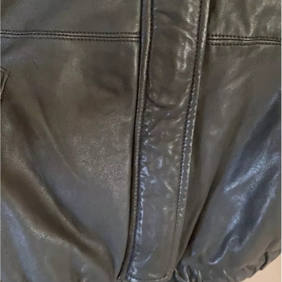 Joie Cropped Black Leather Bomber Jacket XS - Picture 7 of 8